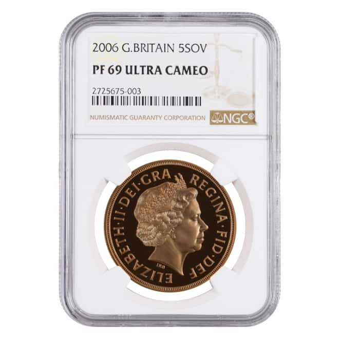 2006 Great Britain Proof Gold 5 Pound Sovereign NGC PF 69 UCAM 