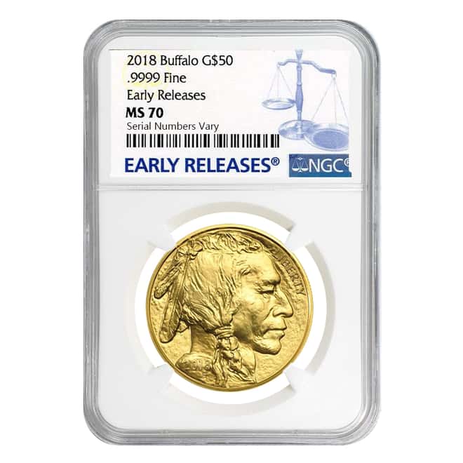 2018 1 oz Gold American Buffalo NGC MS 70 Early Releases