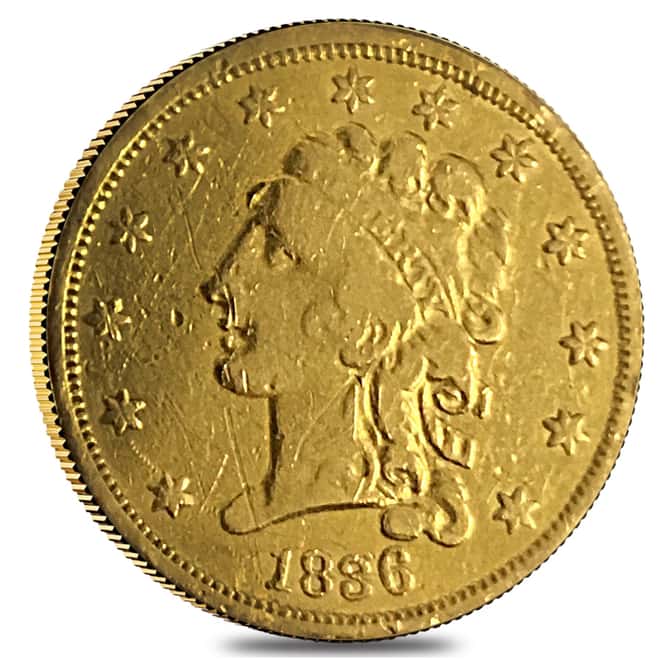1836 $2.5 Classic Head Quarter Eagle Gold Coin - Ex-Jewelry 