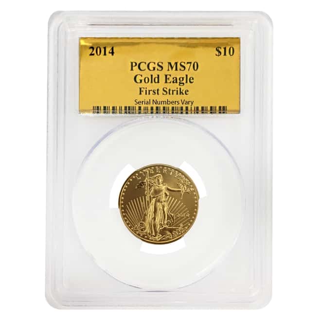 2014 1/4 oz $10 Gold American Eagle PCGS MS 70 First Strike (Gold Label)
