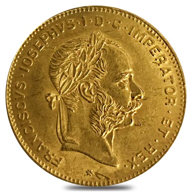 1892 Austria Gold 4 Florins/10 Francs AGW .0933 oz AU/BU (Restrike)