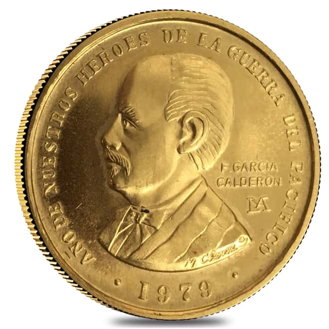 1979 1/2 oz Peru 50,000 Soles Garcia Calderon Gold Coin BU