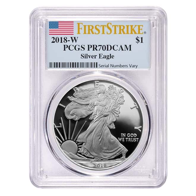2018-W 1 oz Proof Silver American Eagle PCGS PF 70 DCAM First Strike