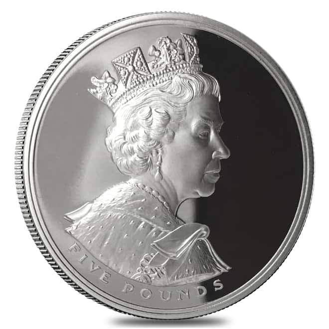 2002 Great Britain 5 Pound Golden Jubilee Proof Silver Coin ASW .925 oz (w/Box & COA)