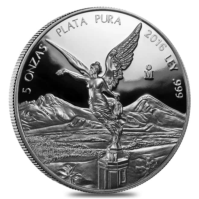 2016 5 oz Mexican Silver Libertad Coin .999 Fine Proof (In Cap)