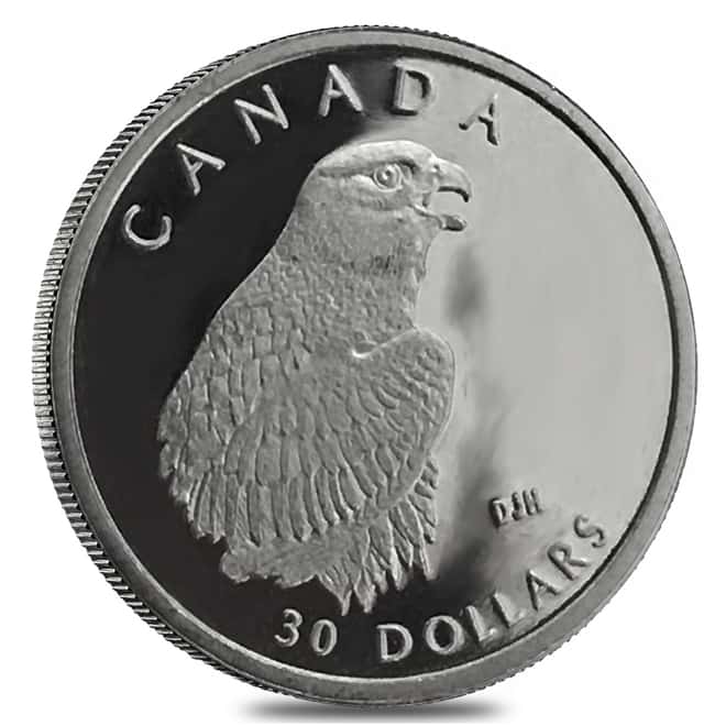 1996 1/10 oz $30 Canada Proof Platinum Peregrine Falcon Coin