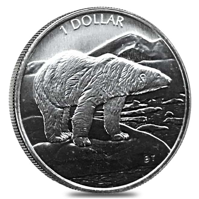 1999 1/20 oz Platinum Canadian Polar Bear $1 Coin BU