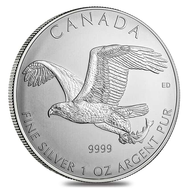 Roll of 25 - 2014 1 oz Silver Canadian Bald Eagle - Birds of Prey Series BU (Lot,Tube of 25)