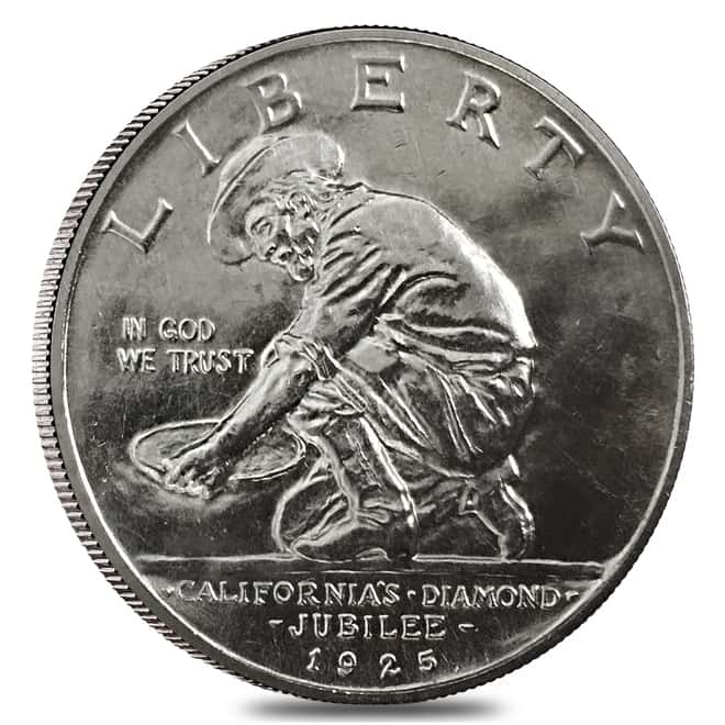 1925-S California Diamond Jubilee Half Dollar 90% Silver Commem BU