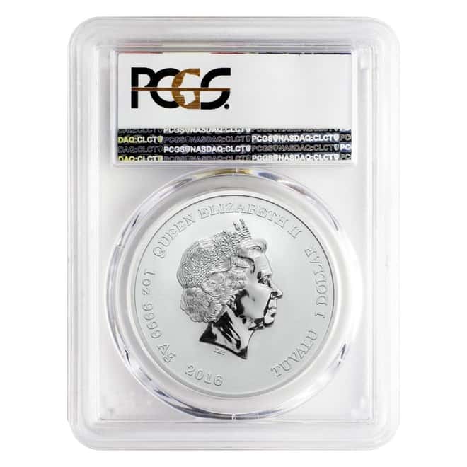 2016 1 oz Silver Tuvalu Pearl Harbor Perth Mint .9999 $1 Coin PCGS MS 70