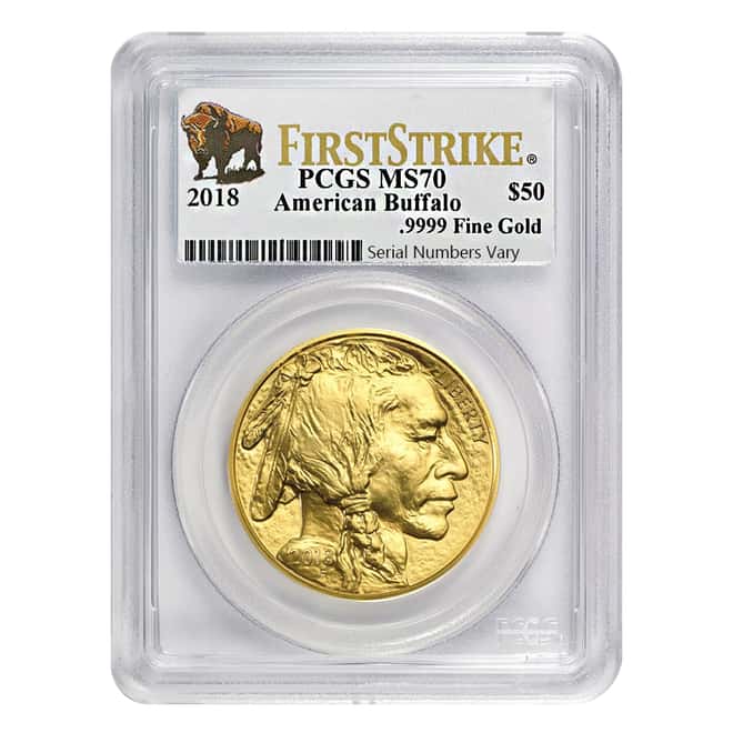 2018 1 oz Gold American Buffalo PCGS MS 70 First Strike (Buffalo Label)