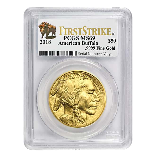2018 1 oz Gold American Buffalo PCGS MS 69 First Strike (Buffalo Label)