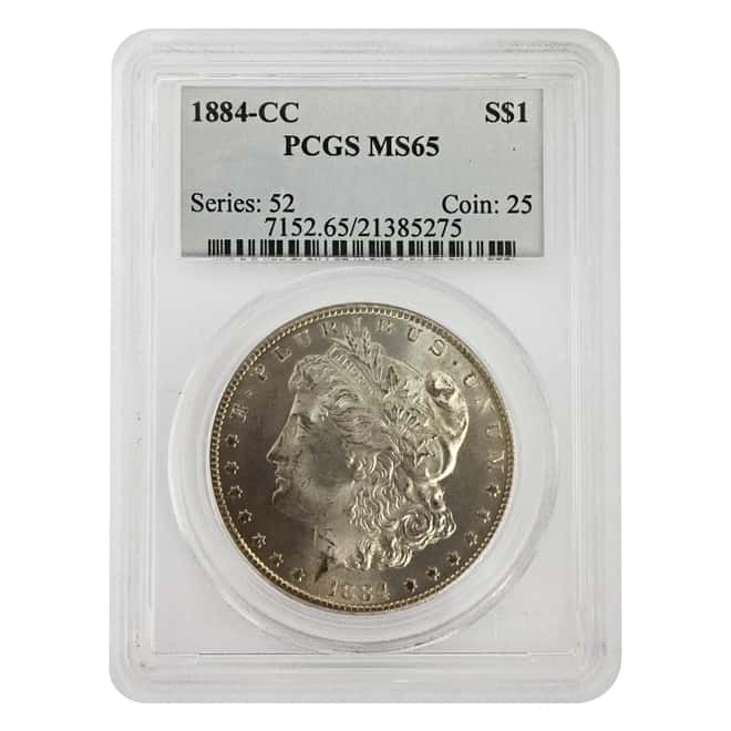 1884-CC Silver Morgan Dollar PCGS MS 65