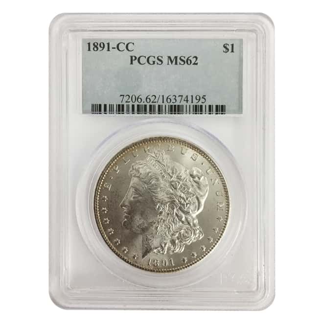 1891-CC Silver Morgan Dollar PCGS MS 62