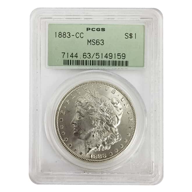 1883-CC Silver Morgan Dollar PCGS MS 63 OGH