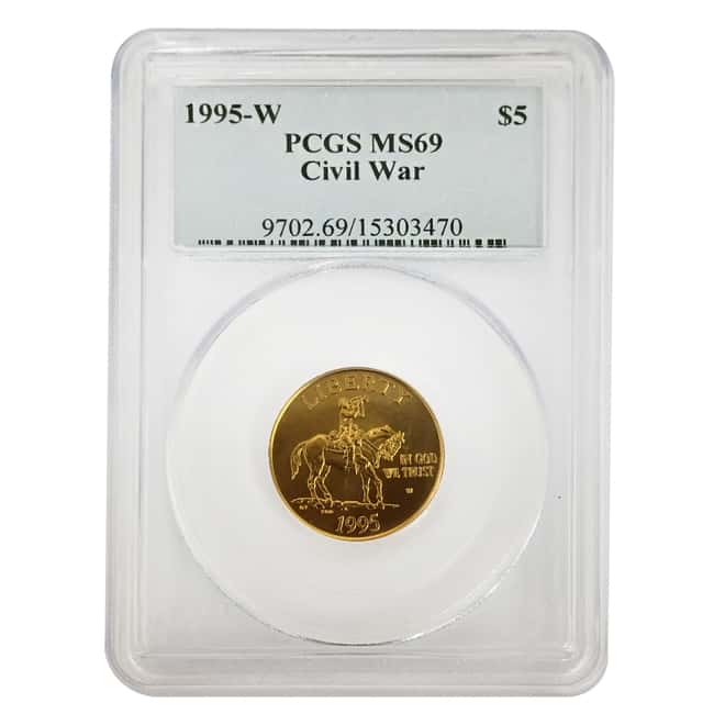 1995 W Gold $5 Commemorative Civil War PCGS MS 69