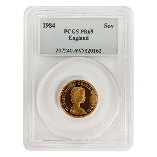 1984 Great Britain Proof Gold Sovereign PCGS PF 69
