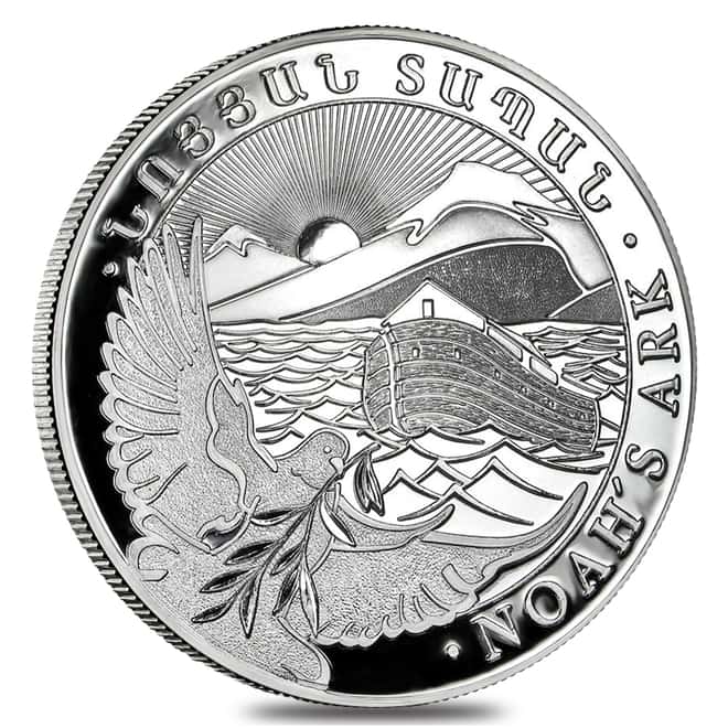 2013 1 Kilo Armenia Silver 10000 Drams Noah's Ark Coin BU In Cap