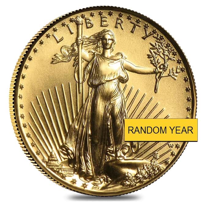 1/10 oz Burnished Gold American Eagle In Cap (Random Year)