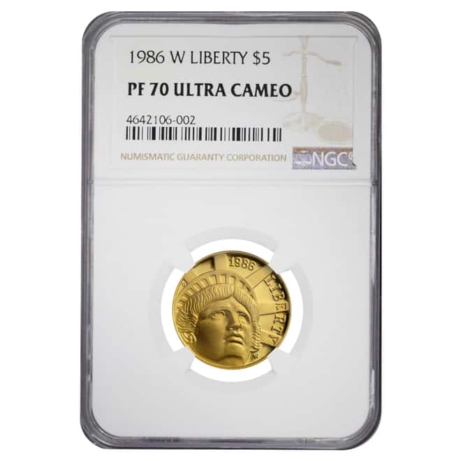 1986 W Gold $5 Proof Statue of Liberty Commemorative NGC PF 70 UCAM