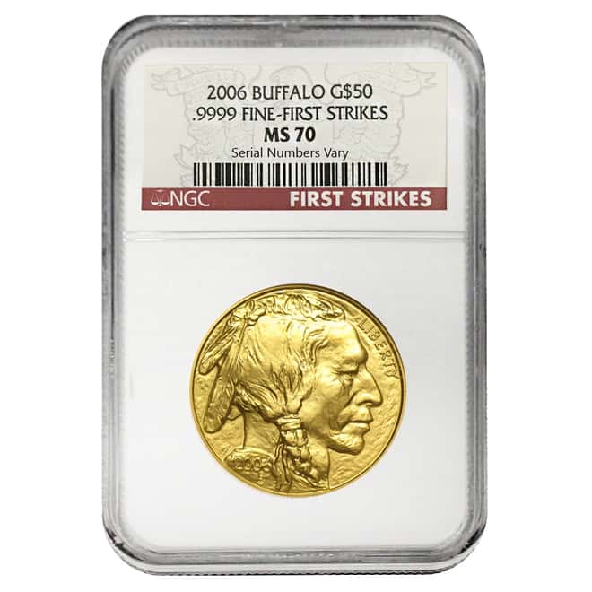 2006 1 oz Gold American Buffalo NGC MS 70 First Strikes