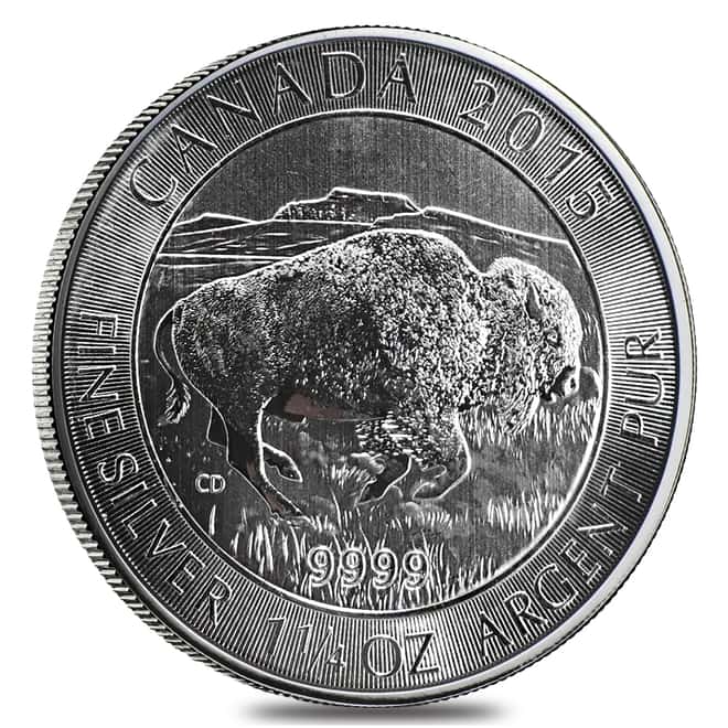 1.25 oz Silver Canadian Bison $8 Coin .9999 Fine Cull (Random Year)