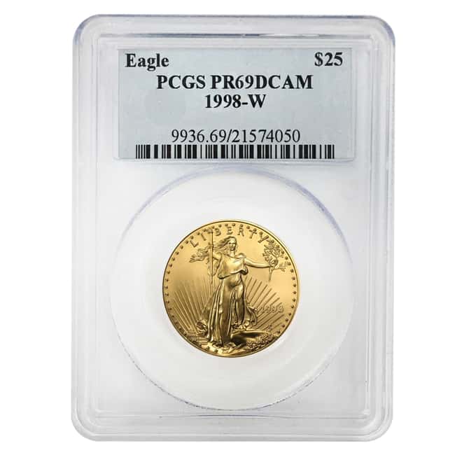 1998 W 1/2 oz $25 Proof Gold American Eagle PCGS PF 69 DCAM