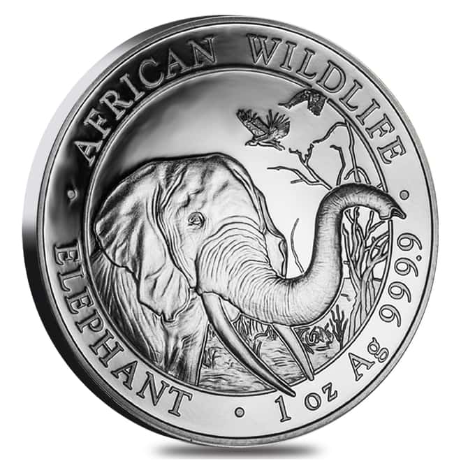 2018 Somalia 1 oz Silver African Elephant .9999 Fine Coin BU 