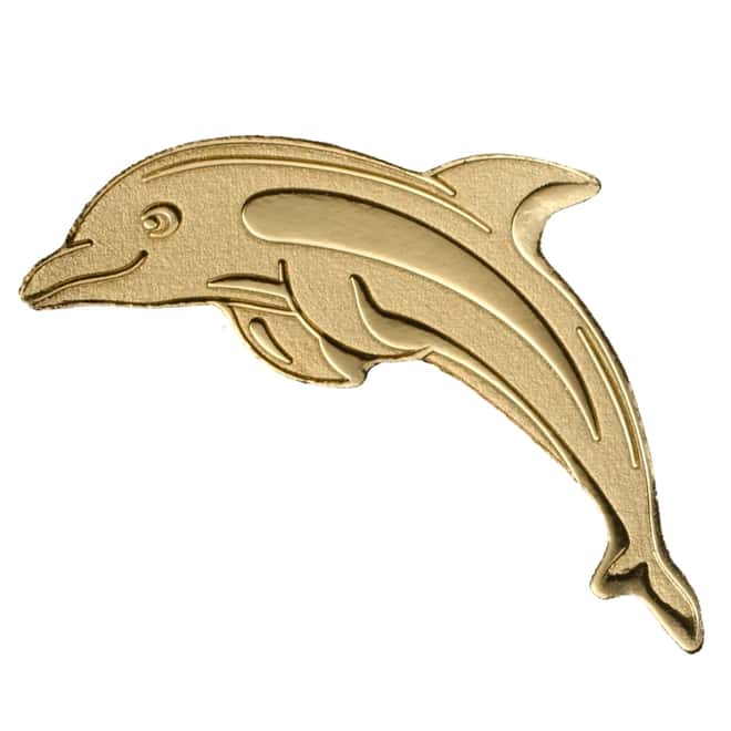 2017 1/2 Gram Palau Dolphin Gold Coin $1 .9999 Fine BU (w/COA)