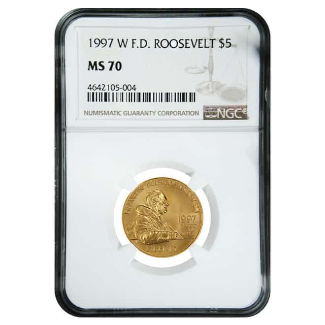 1997 W Gold $5 Commemorative F D Roosevelt NGC MS 70