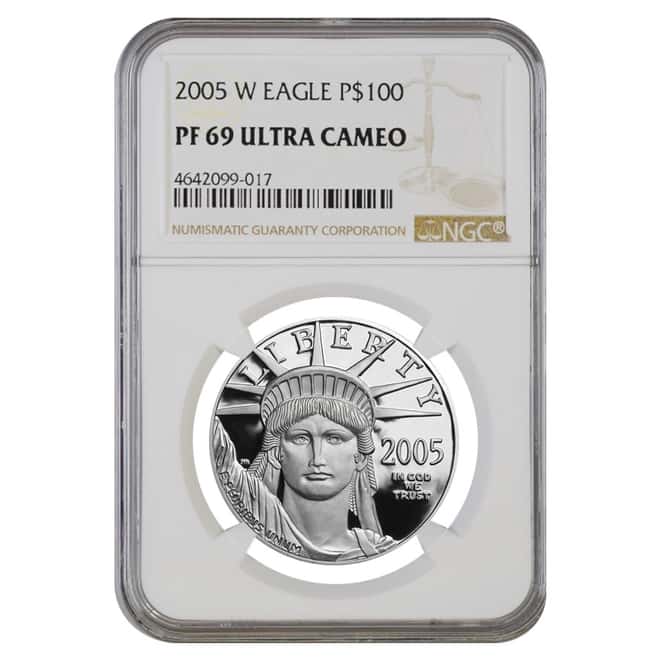 2005 W 1 oz $100 Platinum American Eagle Proof Coin NGC PF 69 UCAM