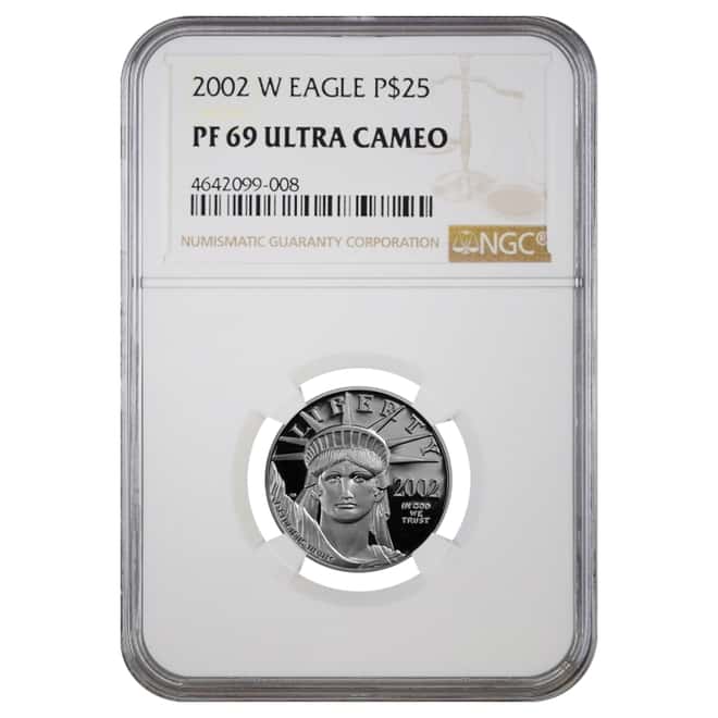 2002 W 1/4 oz $25 Platinum American Eagle Proof Coin NGC PF 69 UCAM