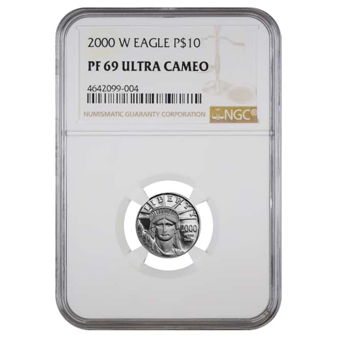2000 W 1/10 oz $10 Platinum American Eagle Proof Coin NGC PF 69 UCAM