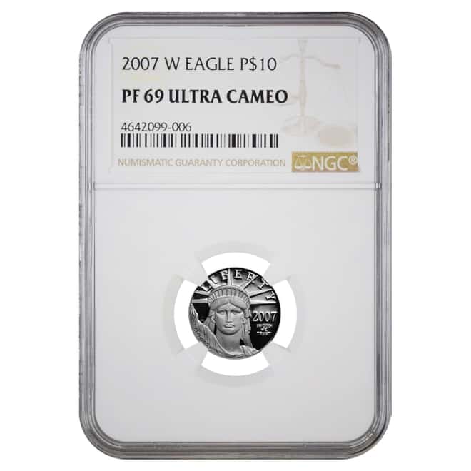 2007 W 1/10 oz $10 Platinum American Eagle Proof Coin NGC PF 69 UCAM