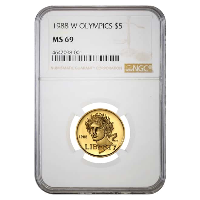 1988 W $5 Olympics Commemorative Gold Coin NGC MS 69