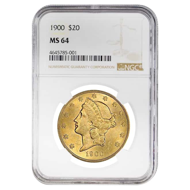 1900 $20 Liberty Head Double Eagle Gold Coin NGC MS 64
