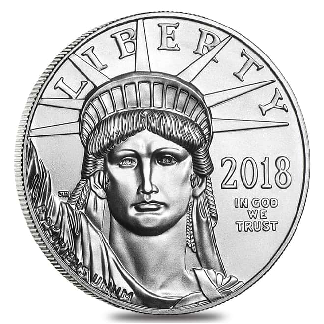 2018 1 oz Platinum American Eagle $100 Coin BU 