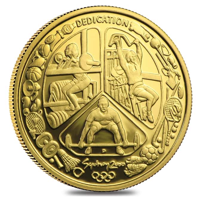 2000 Australian Proof Gold $100 Sydney Olympics - Dedication AGW .322 oz