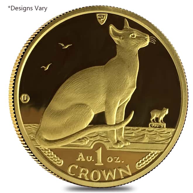 1 oz Isle of Man Gold Cat BU/Proof .9999 Fine (Random Year)