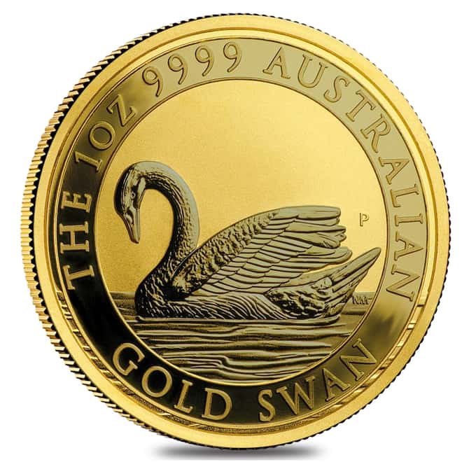 2017 1 oz Australian Gold Swan Perth Mint Coin .9999 Fine BU In Cap
