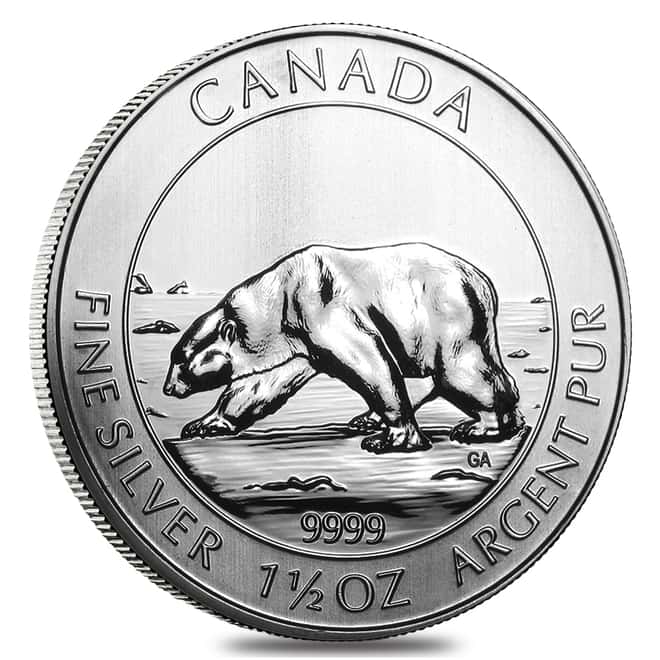 2013 1.5 oz Canadian Silver Polar Bear $8 Coin .9999 Fine BU