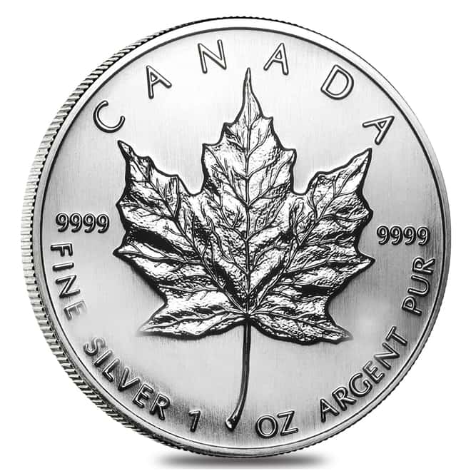 1996 1 oz Silver Canadian Maple Leaf .9999 Fine $5 Coin BU (Sealed)