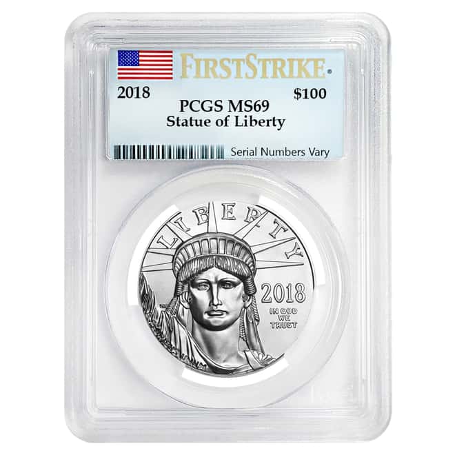 2018 1 oz Platinum American Eagle PCGS MS 69 First Strike