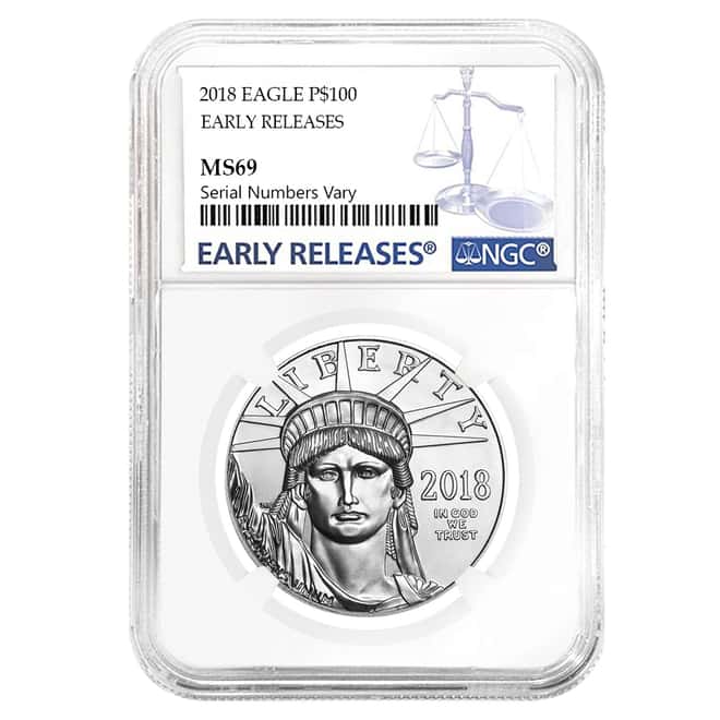 2018 1 oz Platinum American Eagle NGC MS 69 Early Releases