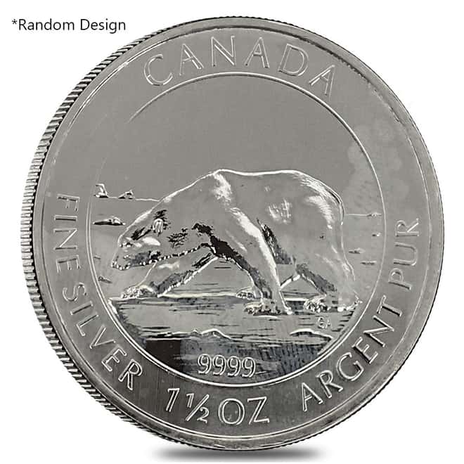 1.5 oz Silver Royal Canadian Mint Coin Random Design (Milky, Cull, Damaged, Circulated, Cleaned)