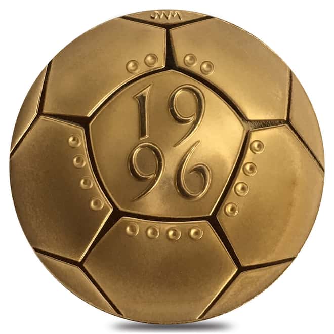 1996 Great Britain 2 Pounds European Championship Proof Gold Coin AGW .4707 oz (In Cap)