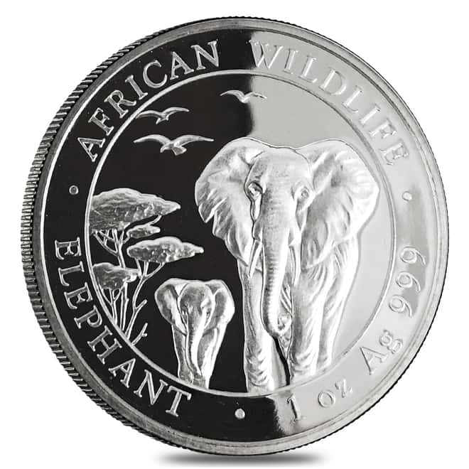 2015 Somalia 1 oz Silver African Elephant .9999 Fine Coin BU