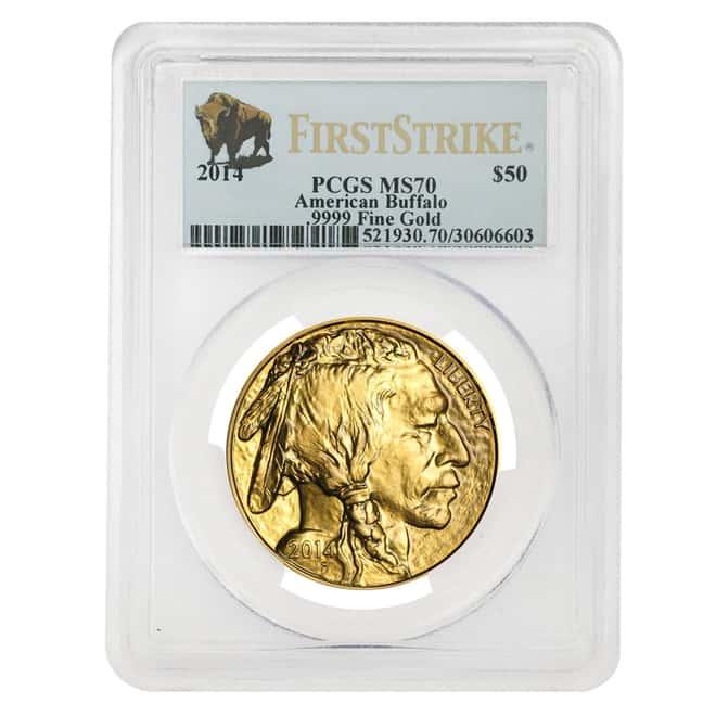 2014 1 oz $50 Gold American Buffalo PCGS MS 70 First Strike