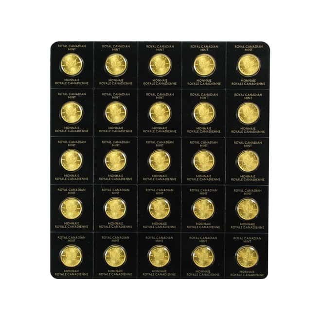 2018 25 x 1 gram Canadian Gold Maples $.5 Coin .9999 Fine - Maplegram25™ (In Assay)