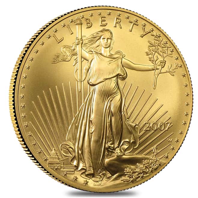 2007 W 1 oz $50 Burnished Gold American Eagle (w/Box & COA)